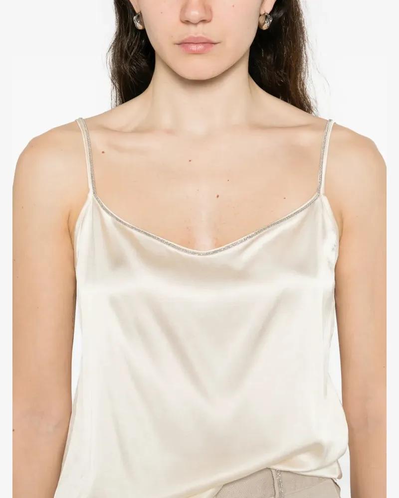 PANICALE Cashmere Women's Embellished Top Ss26 W Cream