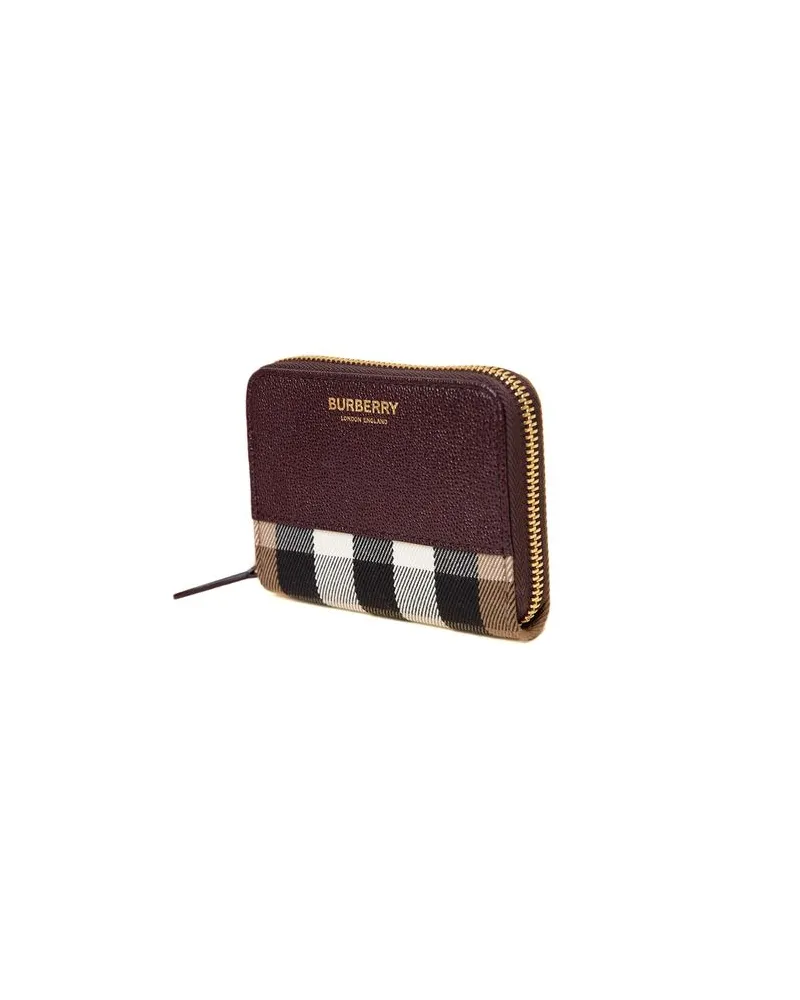 Burberry Check Cotton Wallet — Brown Brown