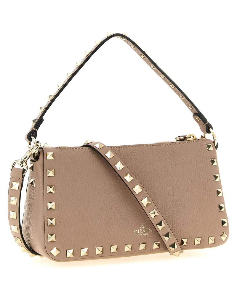 Valentino Garavani Rockstud Shoulder Bag — Beige Beige