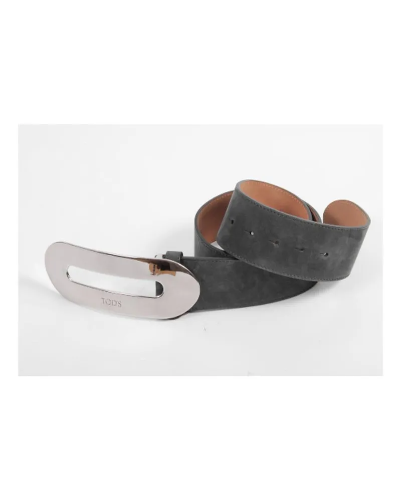 TOD'S Women's Beige Leather Regular Belt Gray