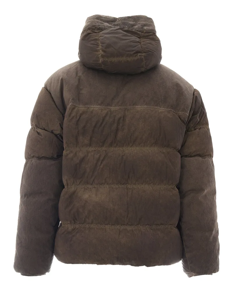 C.P. Company Goggle Hood Eco-Chrome Padded Jacket — Brown Brown