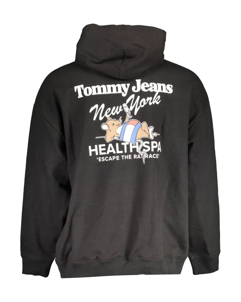 Tommy Hilfiger Logo-Embroidered Cotton Hoodie — Black Black
