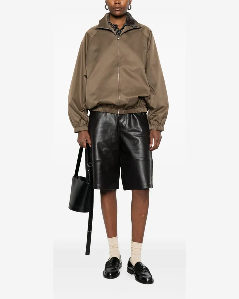 032c Leather Bermuda Shorts — Black Black