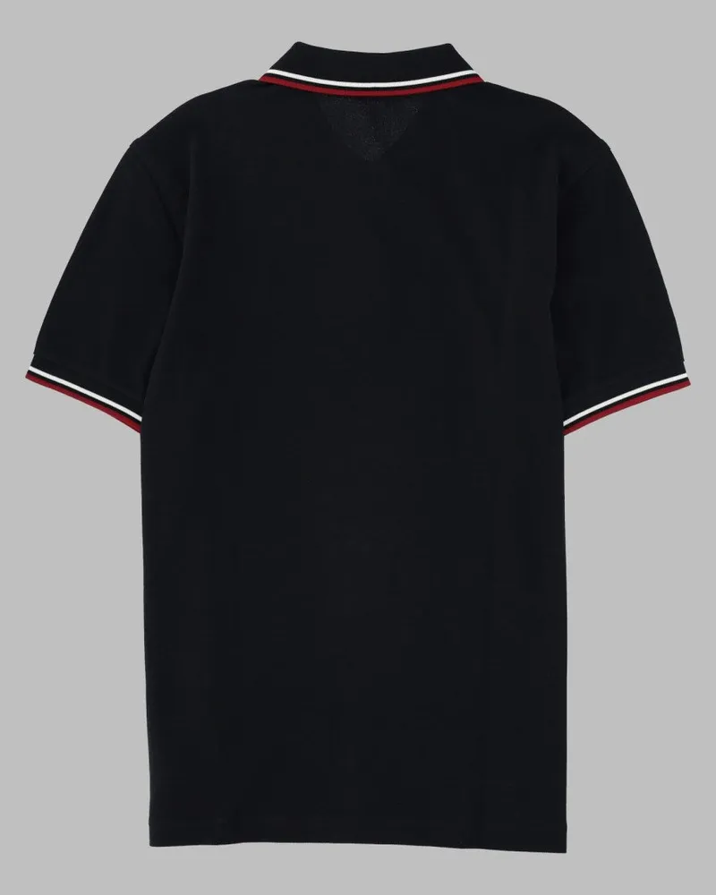 Fred Perry Twin-Tipped Cotton Polo — Black Black