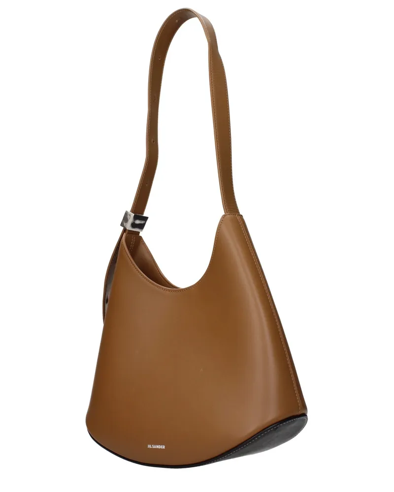 Jil Sander Women's Brown Leather Shoulder Bag Brown