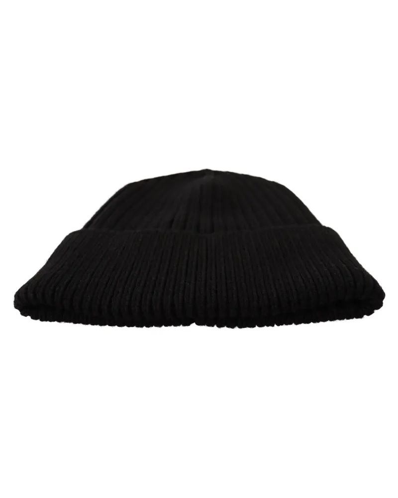 Dolce & Gabbana Black Wool Knit Women Winter Hat Black