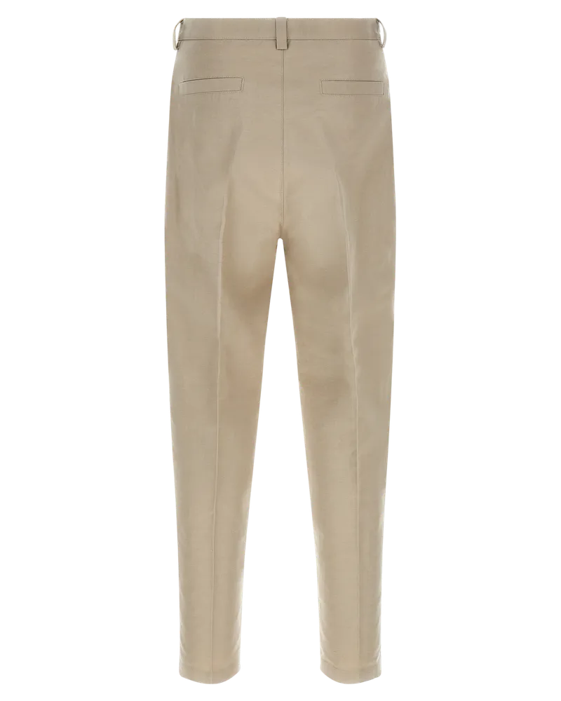 Brunello Cucinelli Men's Brown Cotton Casual Pants Brown