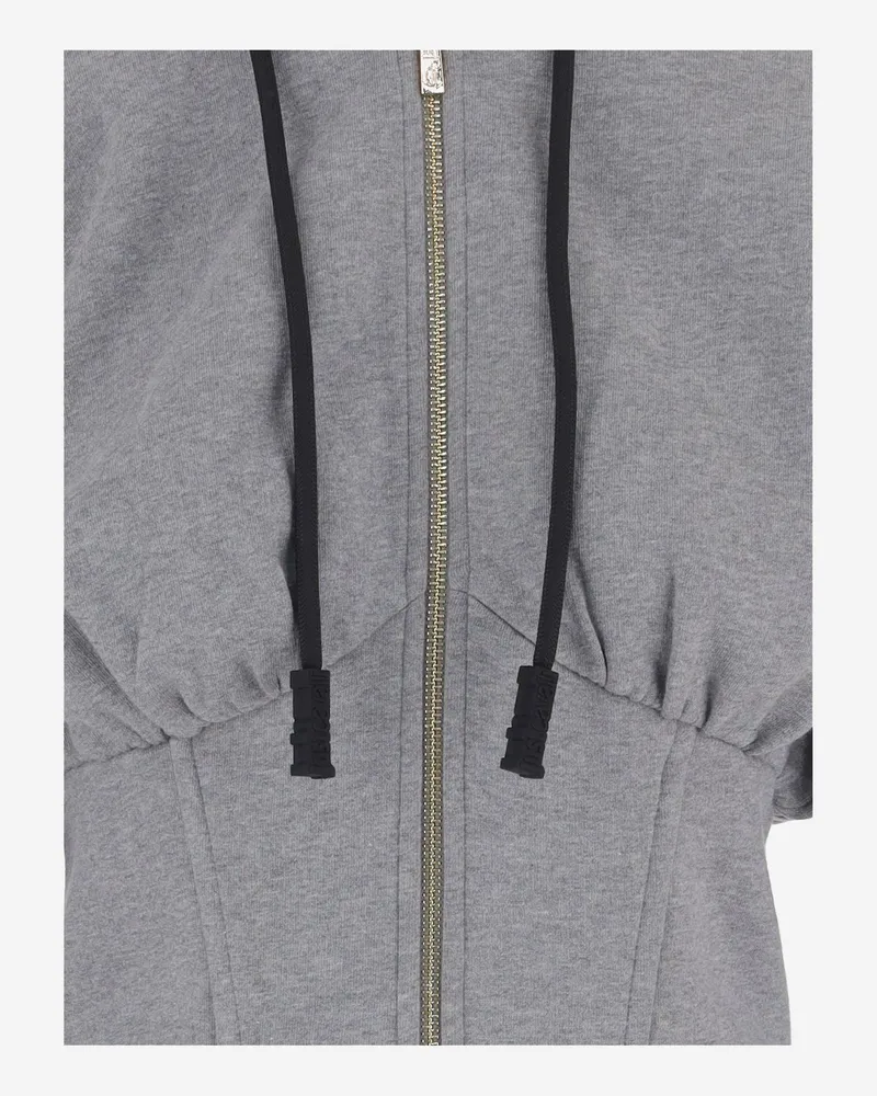 Just Cavalli Cotton Zip-Up Hoodie — Gray Gray