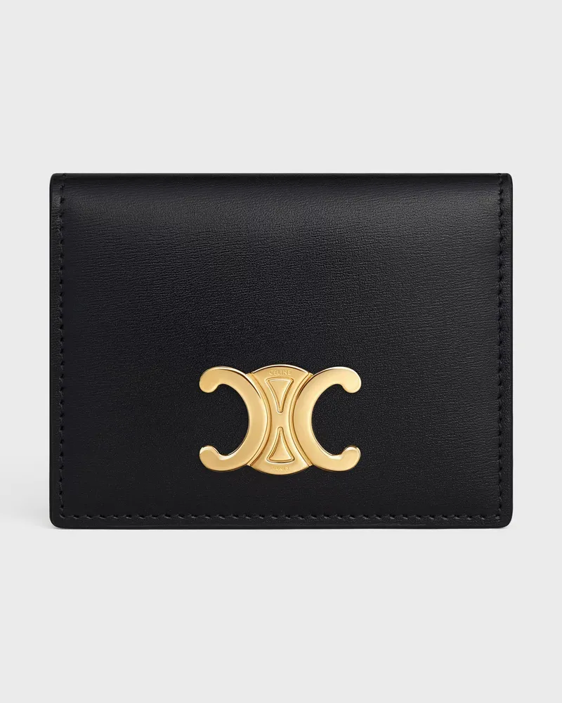 Celine Women's Bi-Fold Card Holder Black Petite Maroquinerie Black