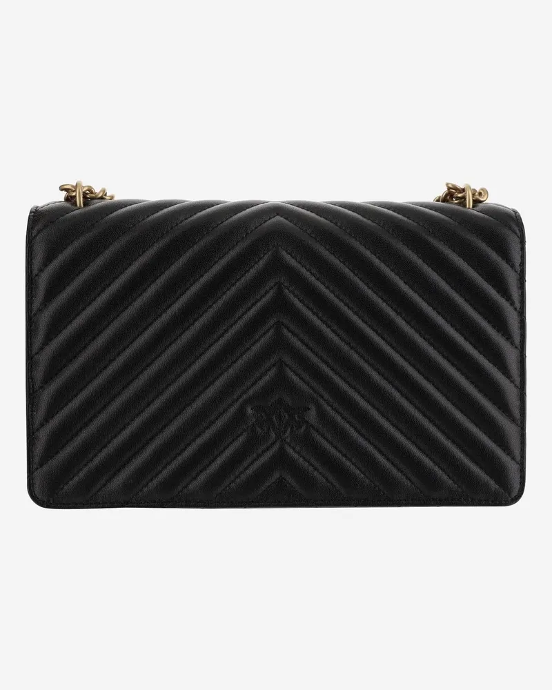 Pinko Women's Shoulder Bag Love One Classic Black Leather Black