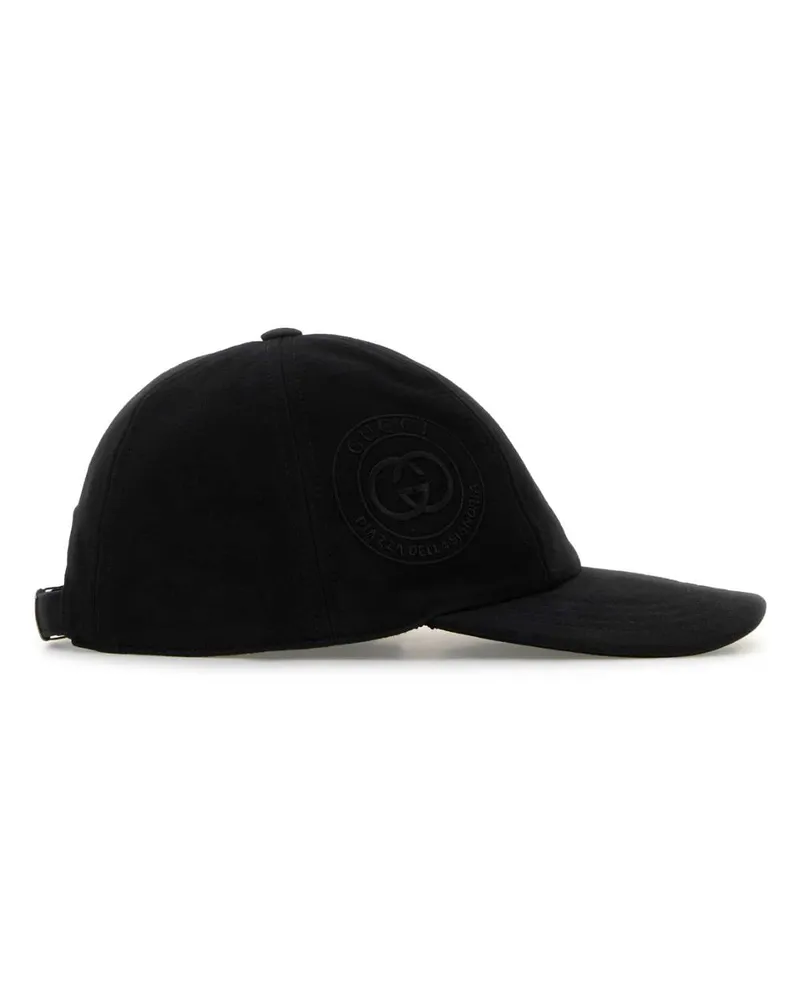 Gucci Men Black Cotton Baseball Cap Blackblackblack Cotton-Polyester Cappelli Hat Black