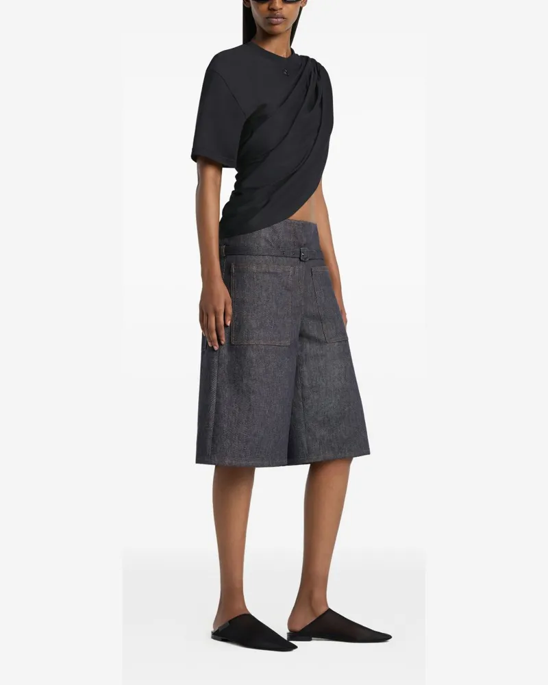 Courrèges Belted Denim Shorts — Indigo Indigo