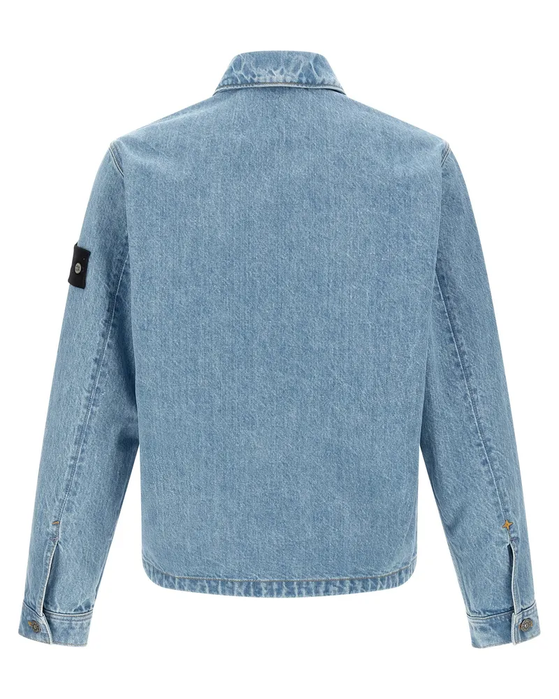 Stone Island Cotton Denim Jacket — Blue Blue