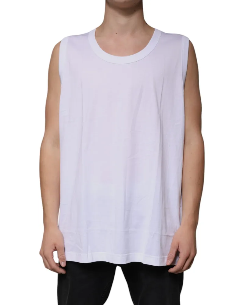 Dolce & Gabbana 100% Cotton Tank Top — White White