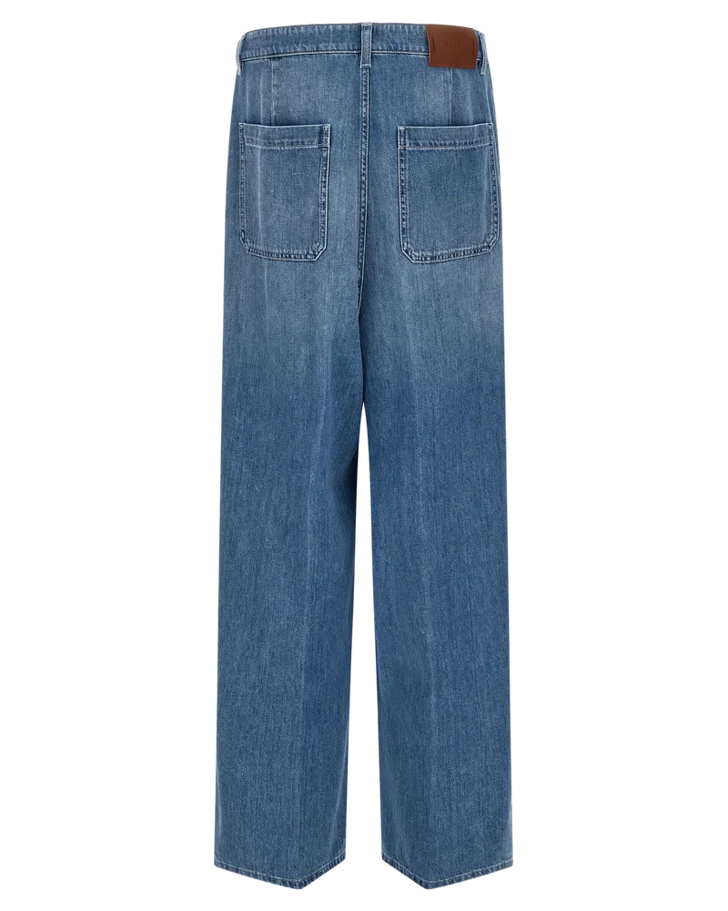 Marni High-Waisted Cotton Jeans — Blue Blue