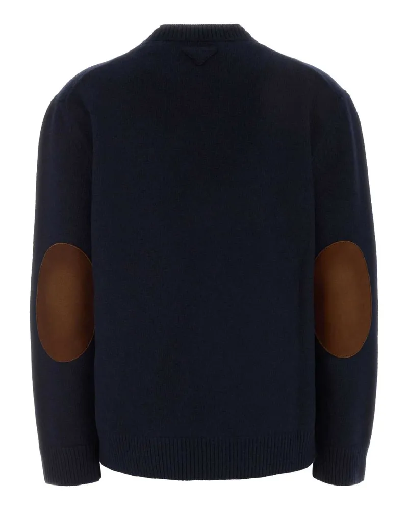 Prada Women's Navy Blue Wool Sweater Bleu Exterior: Virgin Maglieria Navy