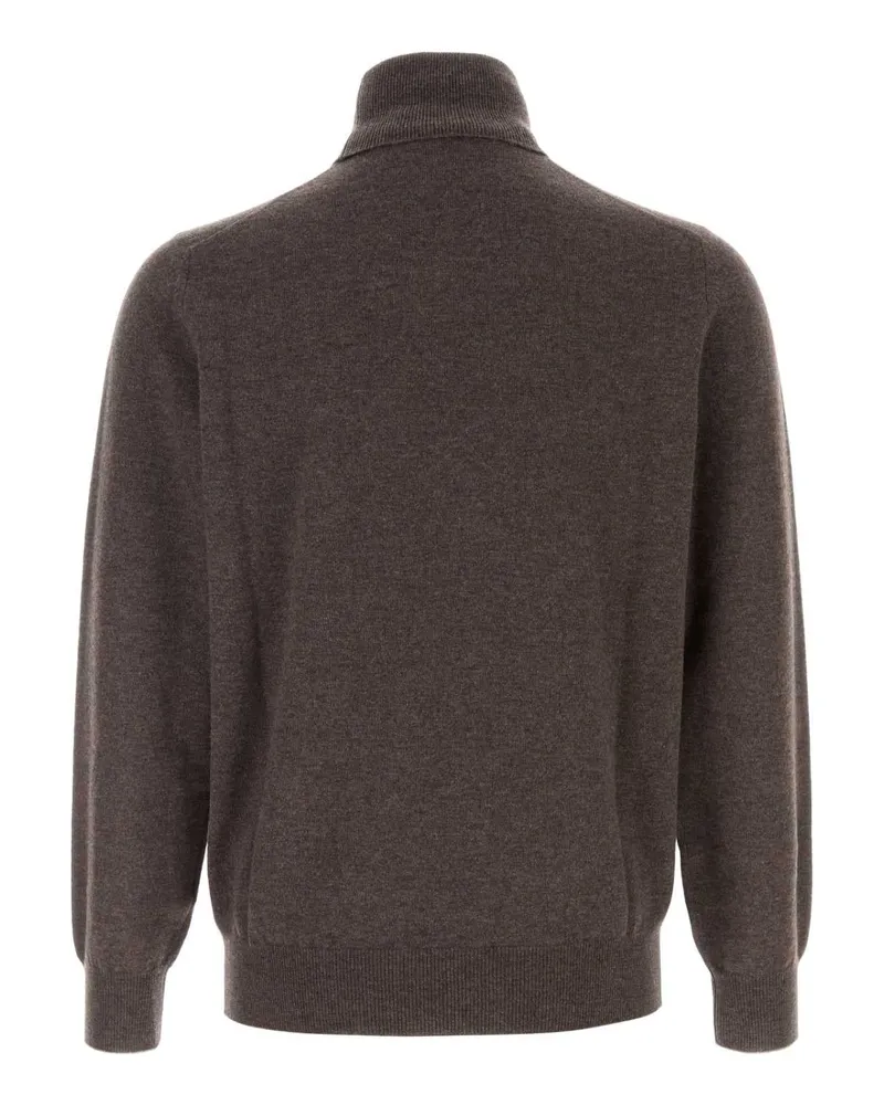 Brunello Cucinelli Wool Turtleneck Sweater — Brown Brown
