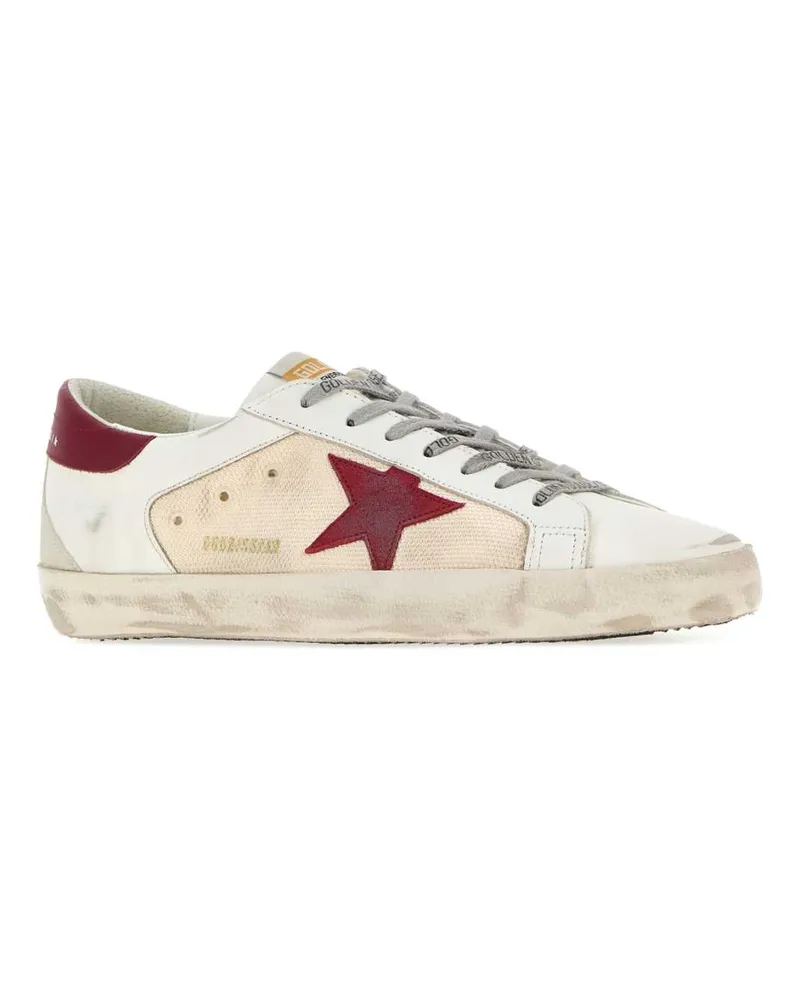 Golden Goose Men's Multicolor Leather And Fabric Super Star Sneakers Beigewhiteredgrey White