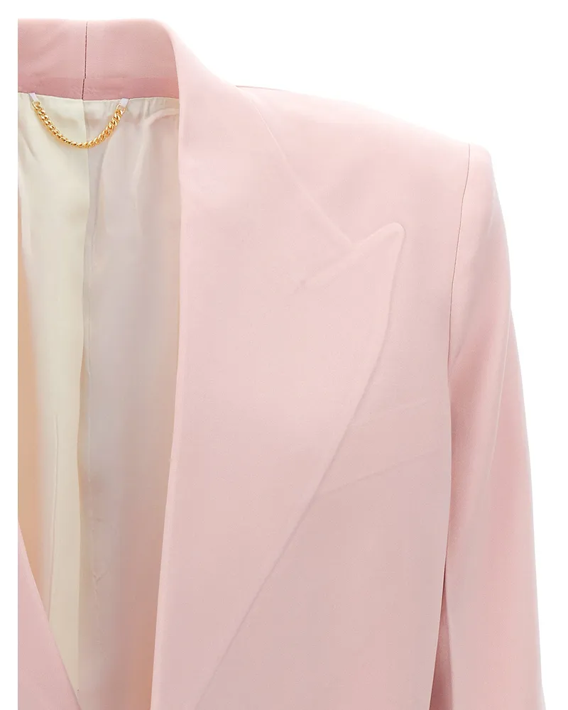 Victoria Beckham Single-Breasted Viscose Blend Blazer — Pink Pink