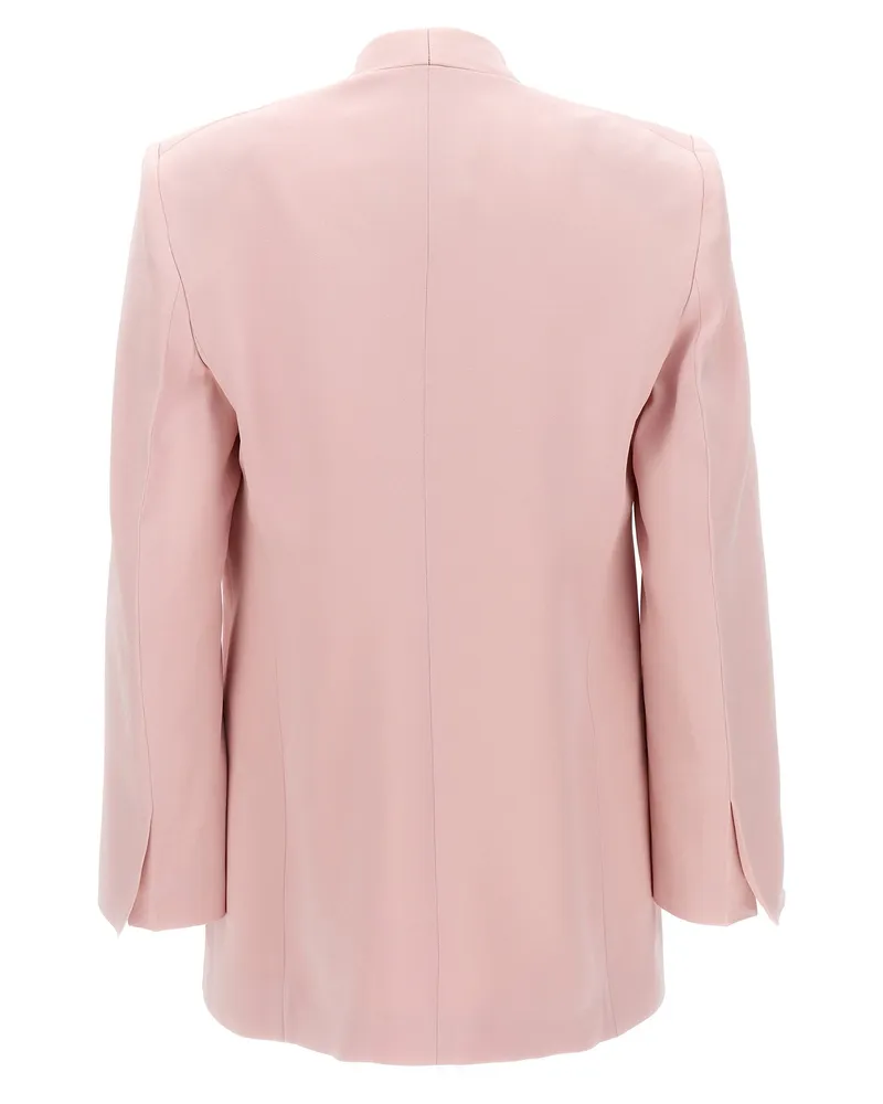 Victoria Beckham Single-Breasted Viscose Blend Blazer — Pink Pink