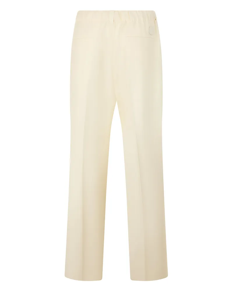 Moncler Women's Long Cotton Trousers White Track Pants White