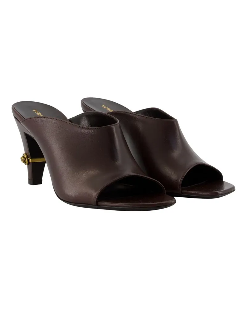 Versace Women's T.80 Pumps -  Leather Brown Lambskin Shoes Brown