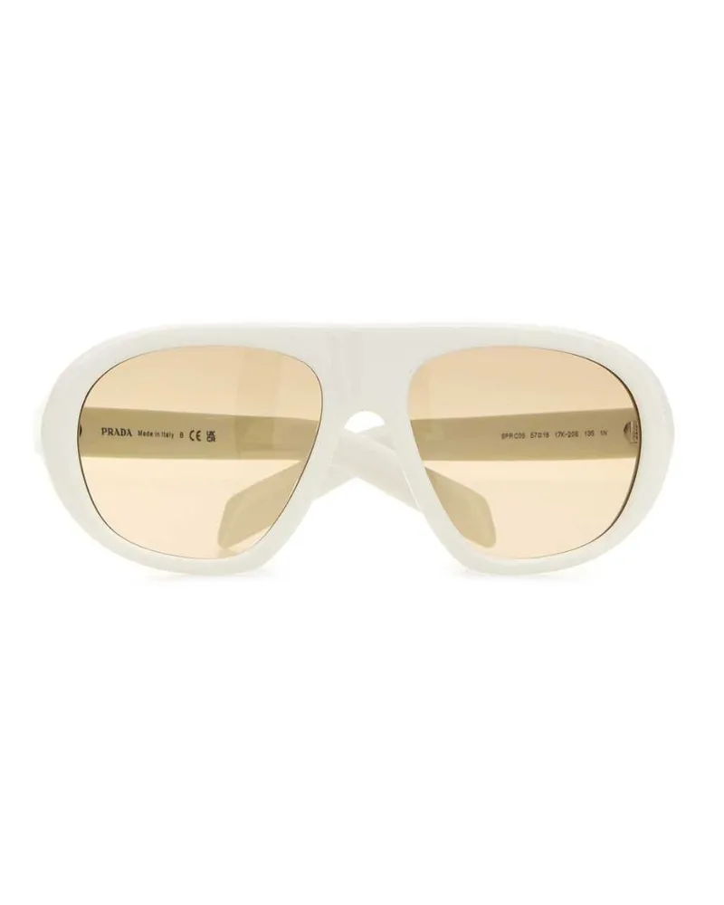 Prada White Acetate Sunglasses — White White