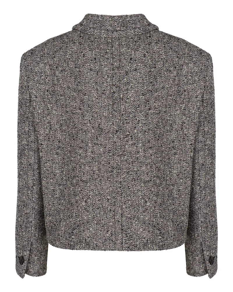 Gucci Women's Double Wool And Cotton Mouliné Jacket Grey Gray
