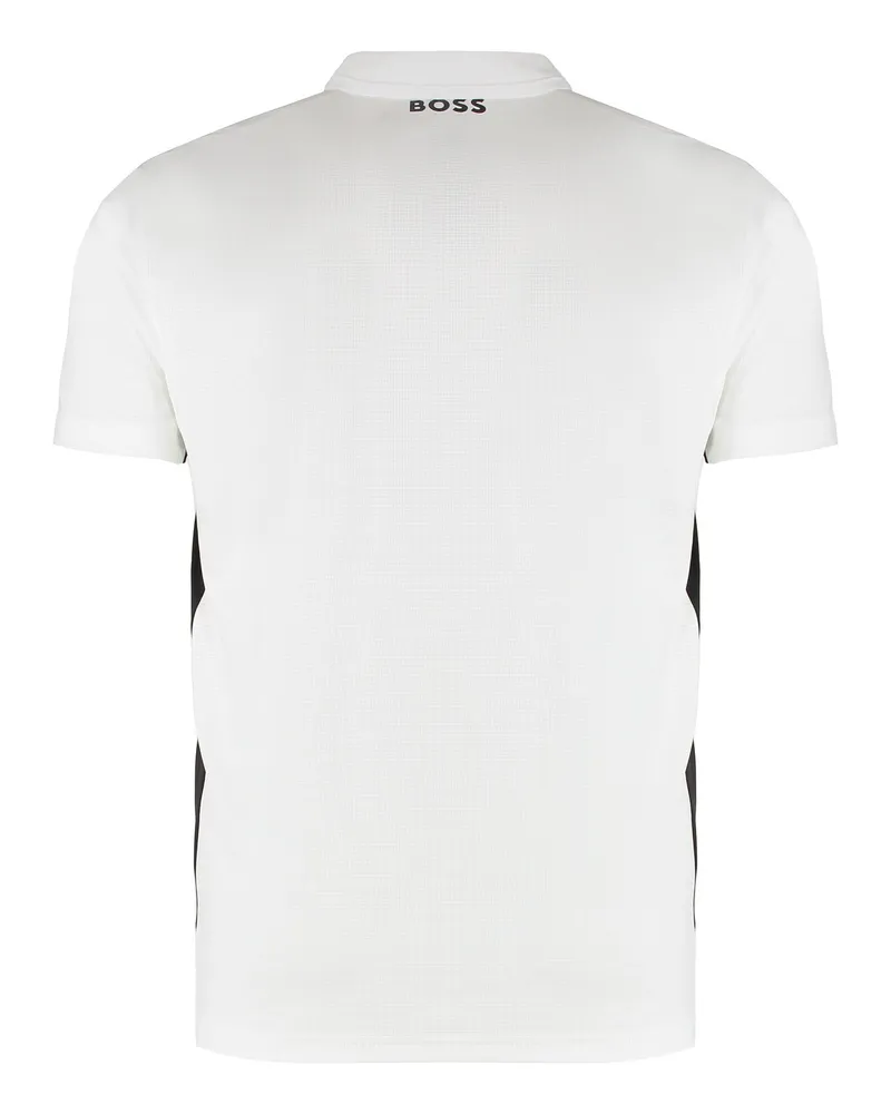 HUGO BOSS Men's Technical Fabric Polo Shirt White Polyester T-shirts And Polos White