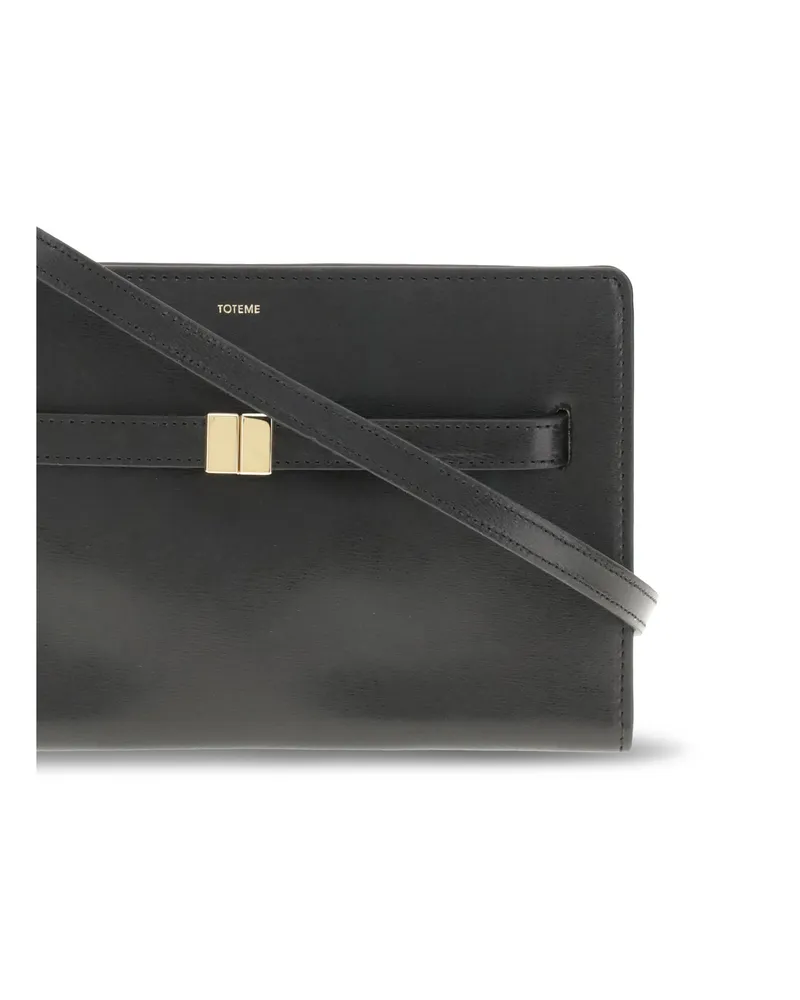 Totême Women's Belted Leather Crossbody Bag Black Cow Shoulder Black
