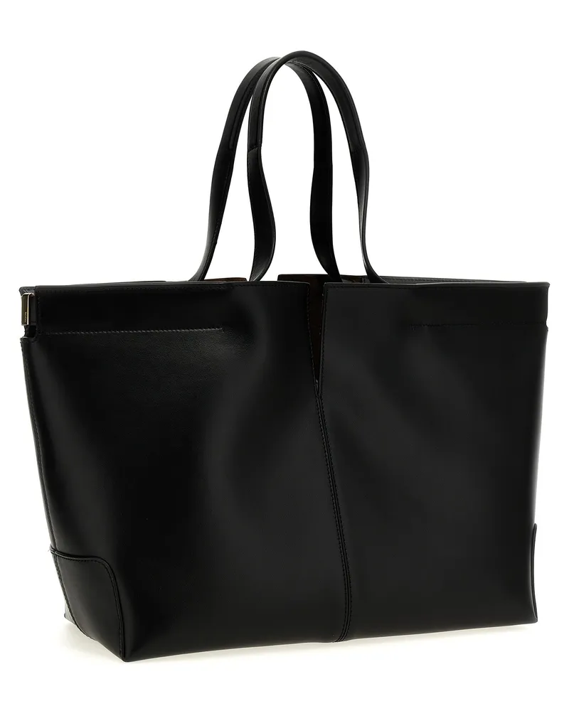 TOD'S Women's Di Tote Black Calfskin Leather Suede Black