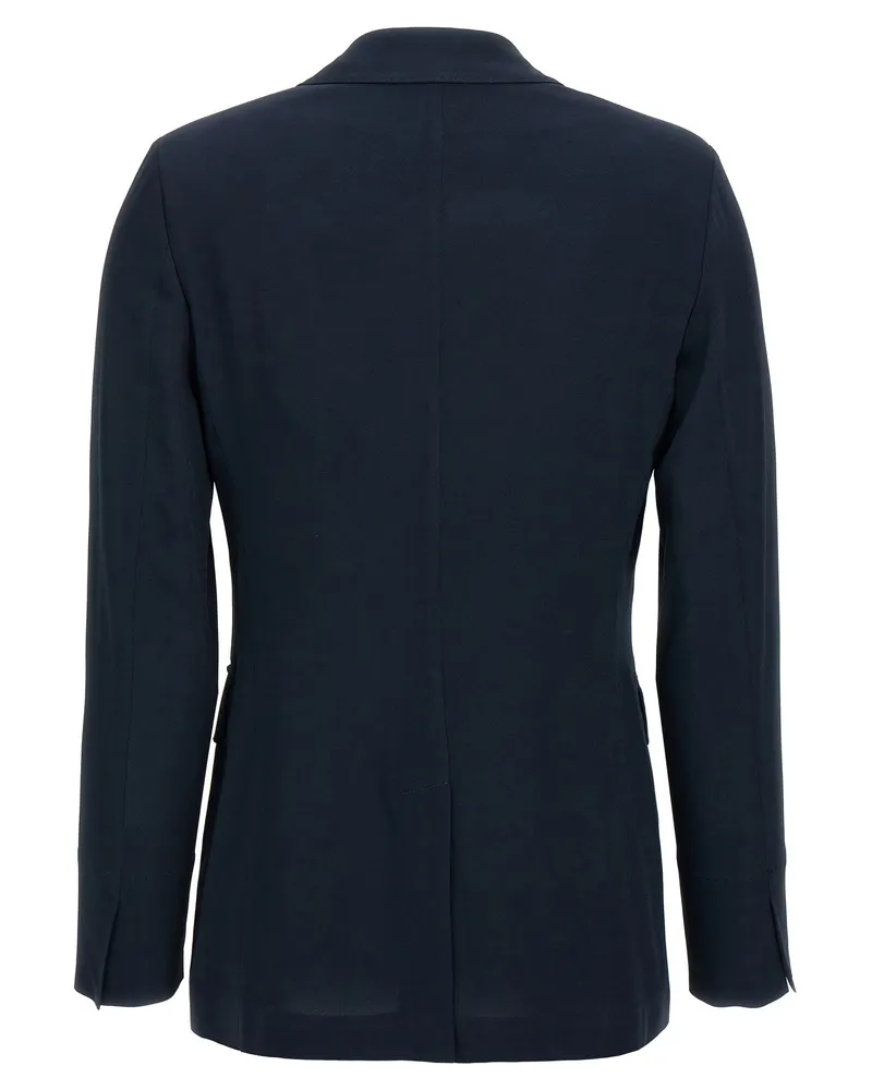 Alberto Biani Double-Breasted Viscose Blazer — Navy Navy