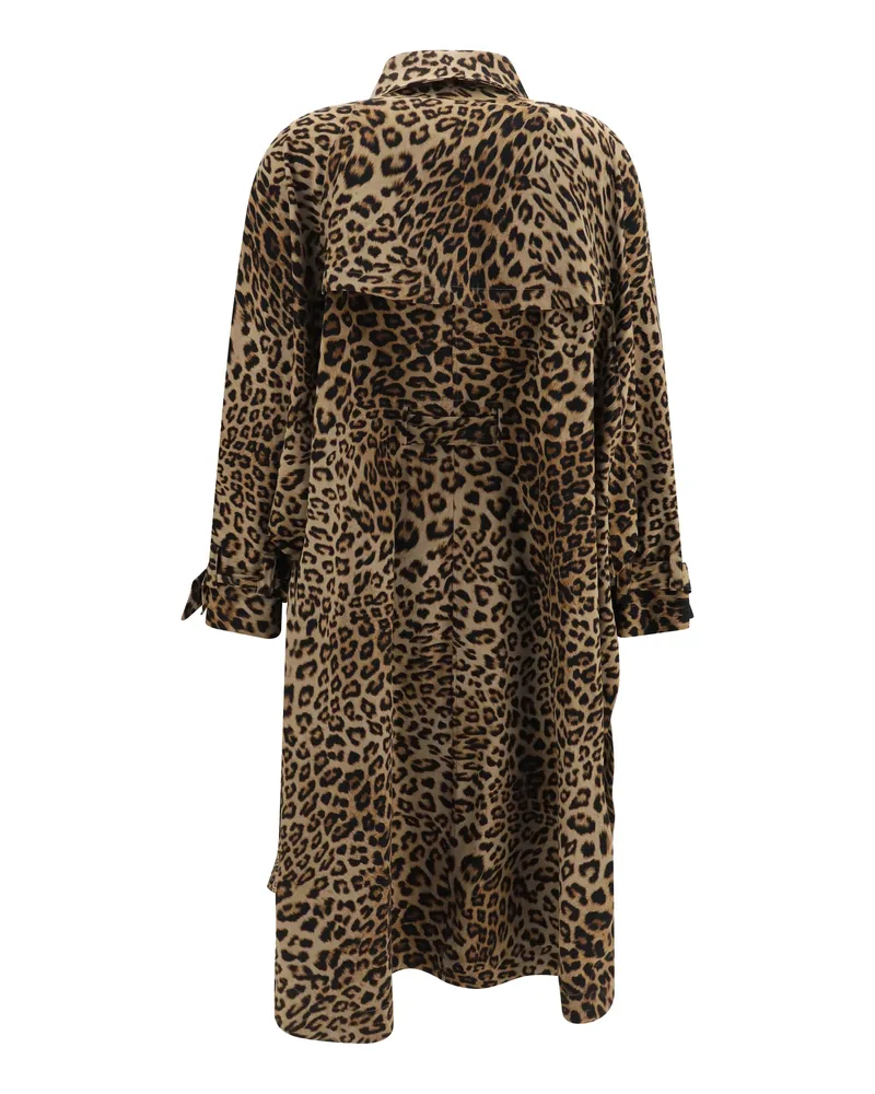 Ella Women's Batwing Sleeve Trench Coat Animalier Cotton; Elastane Beige
