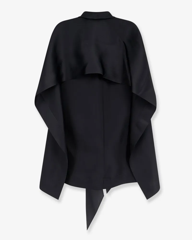 Alberta Ferretti Women's Silk Cape Black Jacket Black