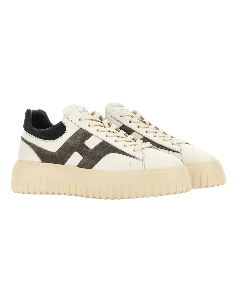 Hogan Nappa Leather with Suede Inserts Sneaker — White White