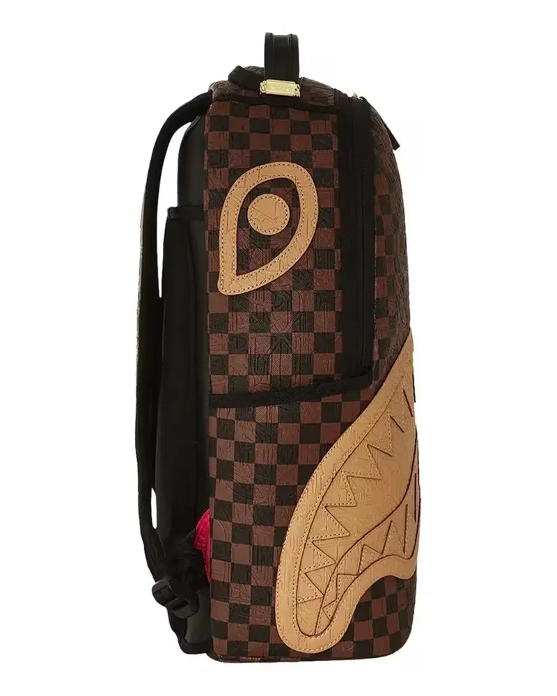 Sprayground Embossed Check Backpack — Brown Brown