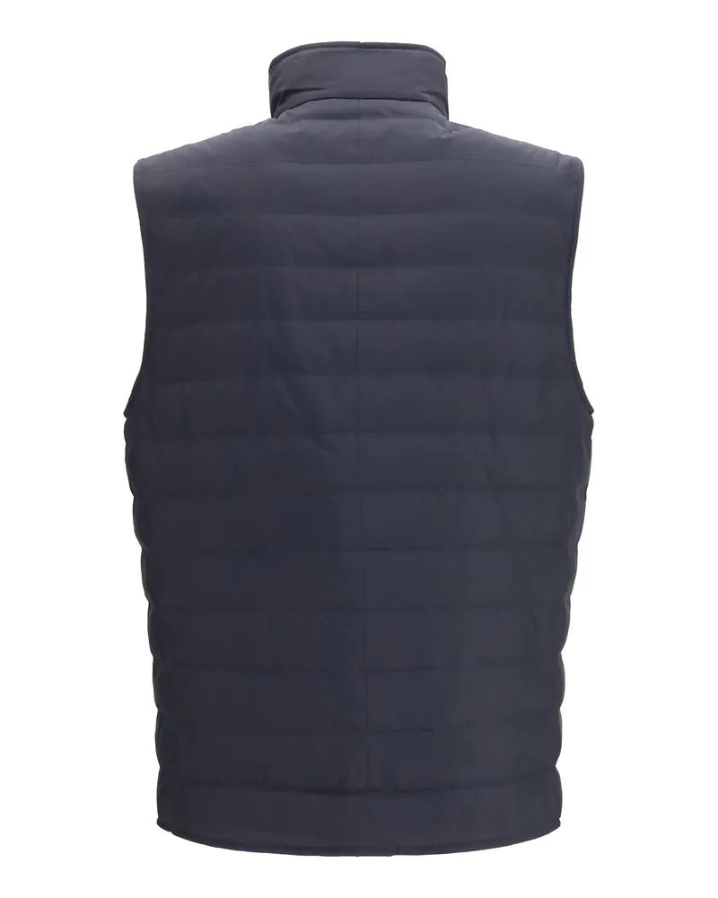 Brunello Cucinelli Men Sleeveless Padded Gilet Navy+geyser Polyester Blazers E Vests Navy