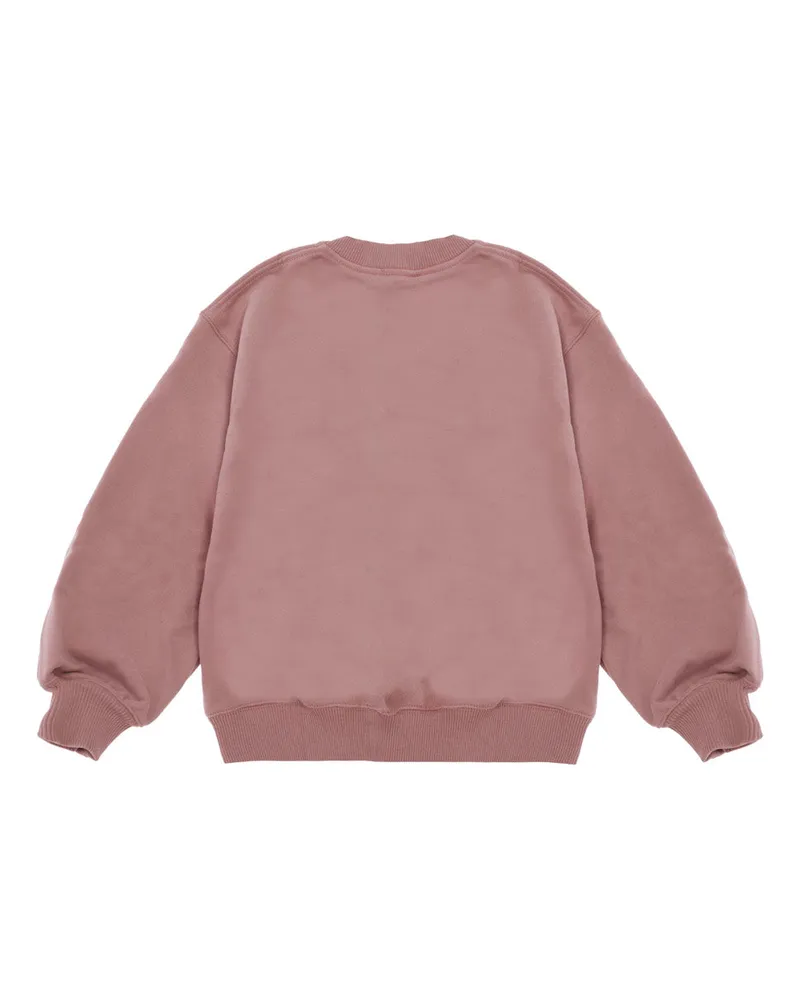 Chloé Logo-Embroidered Cotton Sweatshirt — Pink Pink