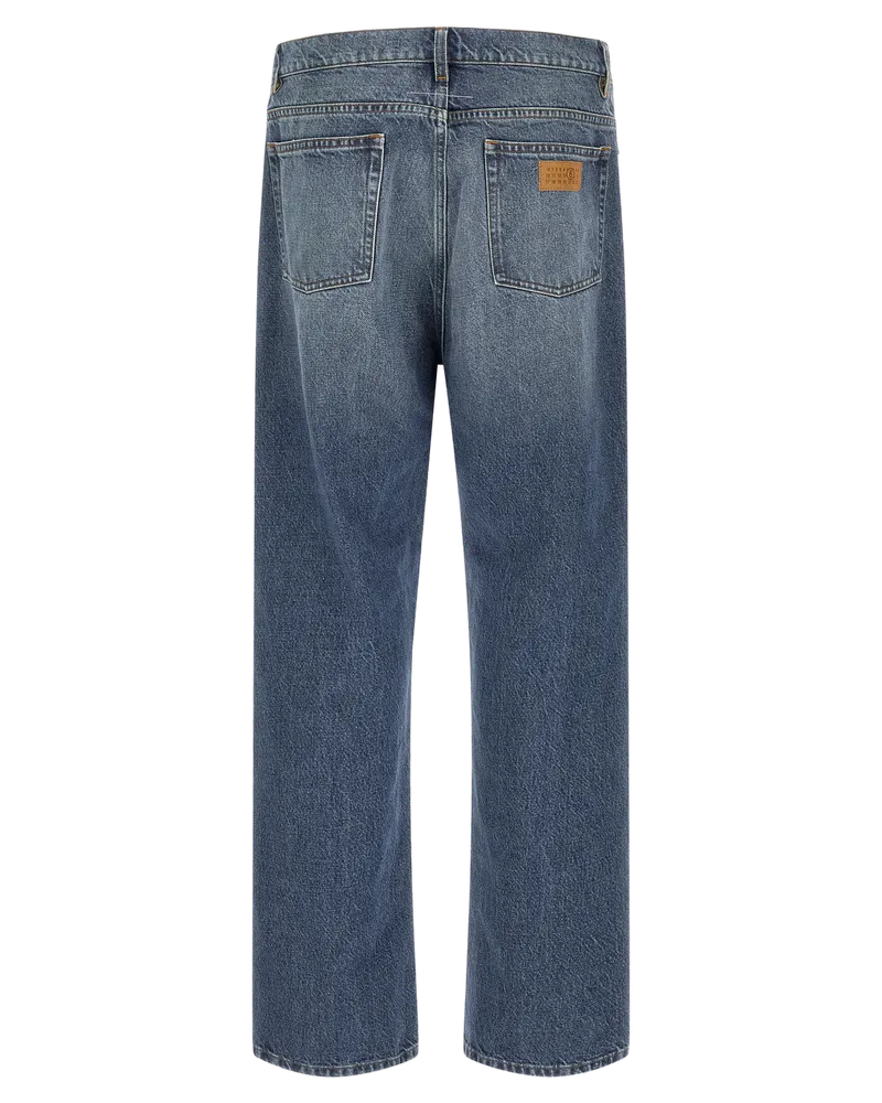 Maison Margiela Men's Blue Cotton Straight-Leg Jeans Clothing Blue