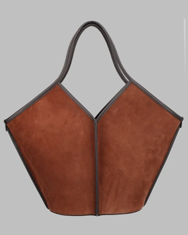HEREU Calella Suede Tote Bag — Brown Brown