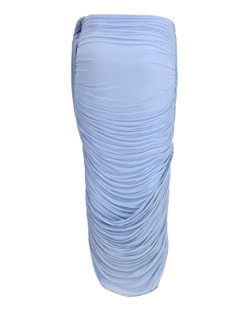 Magda Butrym Women's Draped Midi Skirt Light Blue Cupro; Elastane Blue