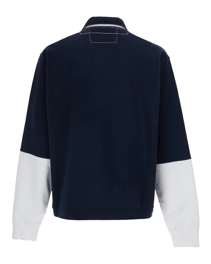 Dsquared2 Men's Crew Neck Sweater Rugby Fit Multicolour Cotton Tops Top Navy