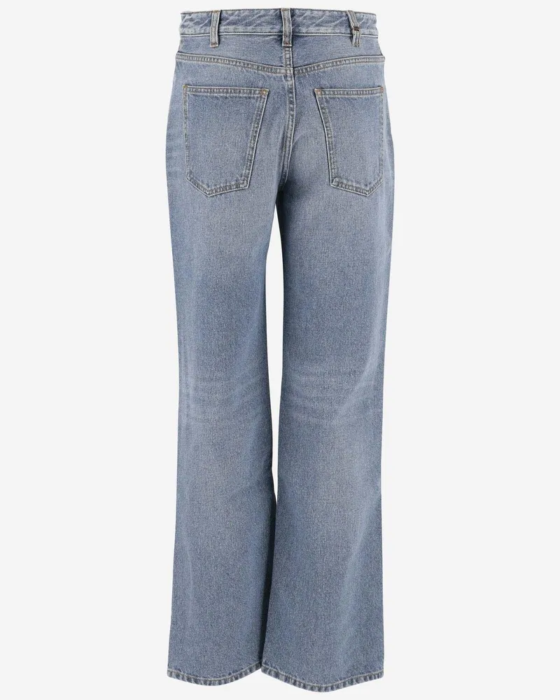 Chloé Women's Straight Leg Denim Jeans Cotton; Hemp Blue