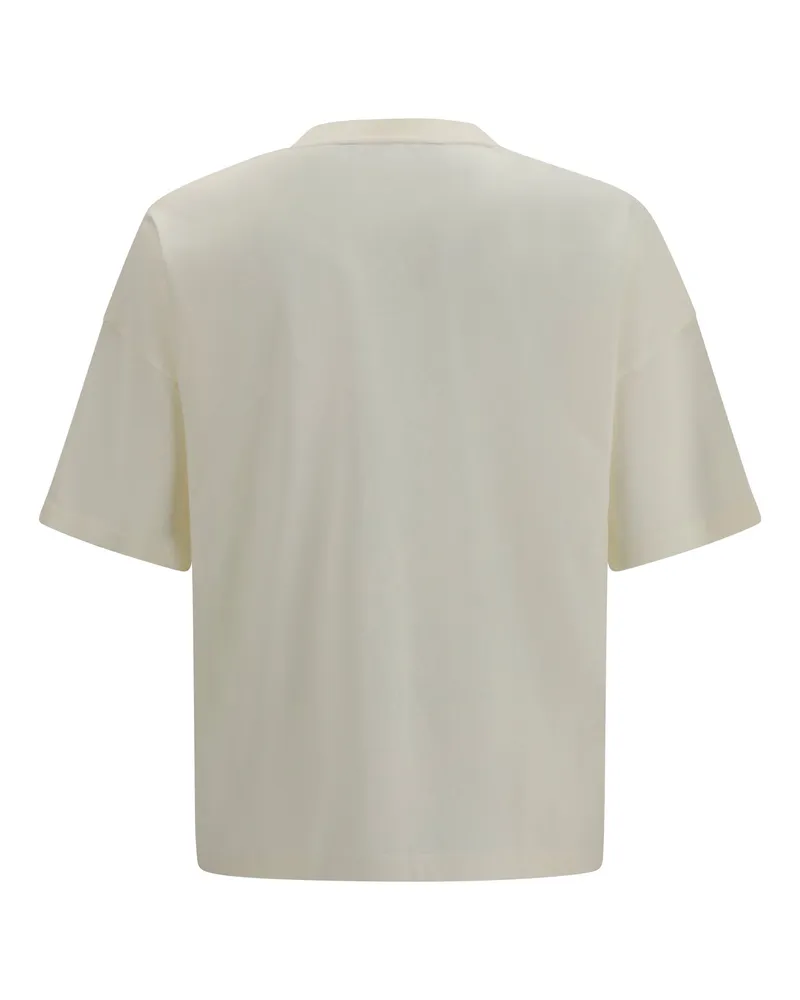 Palm Angels Men Vintage Box Logo T-Shirt Off White - Black Cotton T-Shirts And Polos White