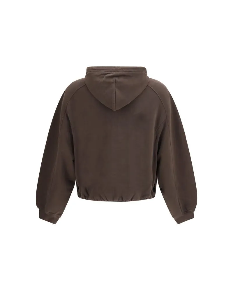 Jacquemus Cotton Hooded Hoodie — Brown Brown