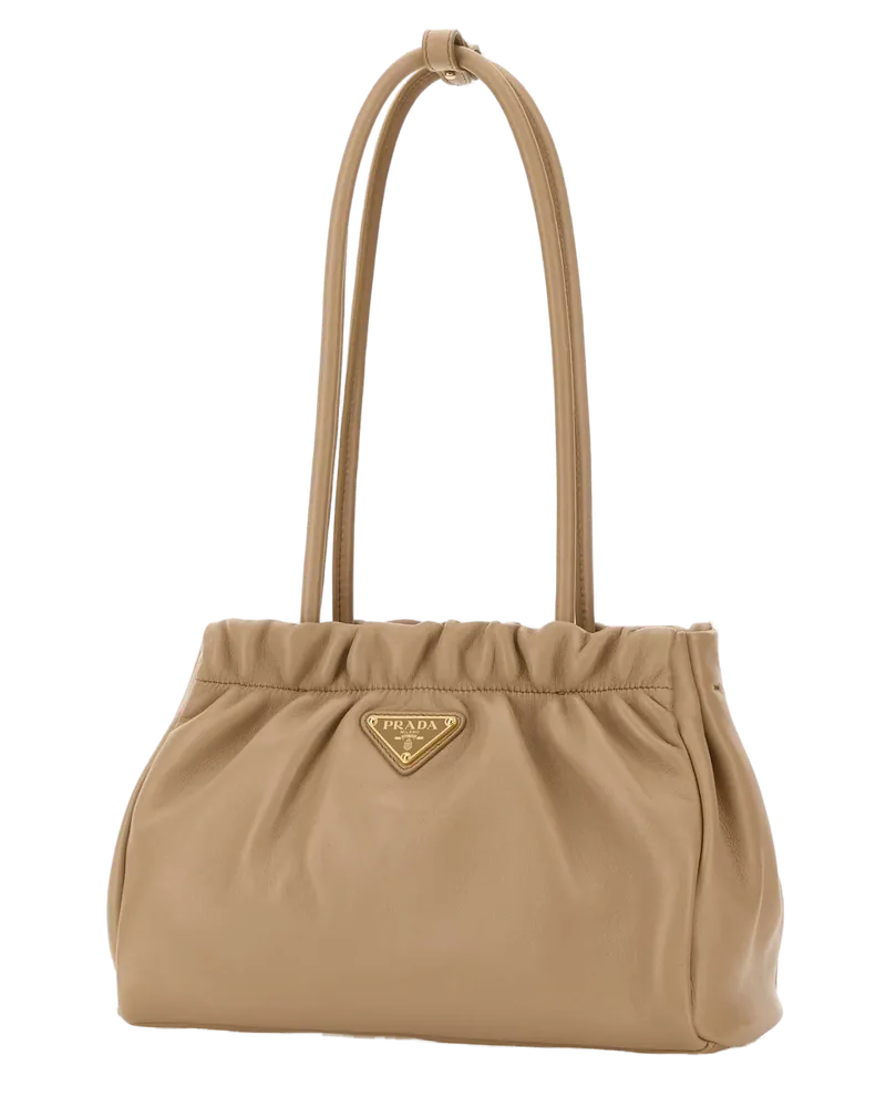 Prada Women's Beige Nappa Leather Shoulder Bag Sabbia Borse A Mano Beige