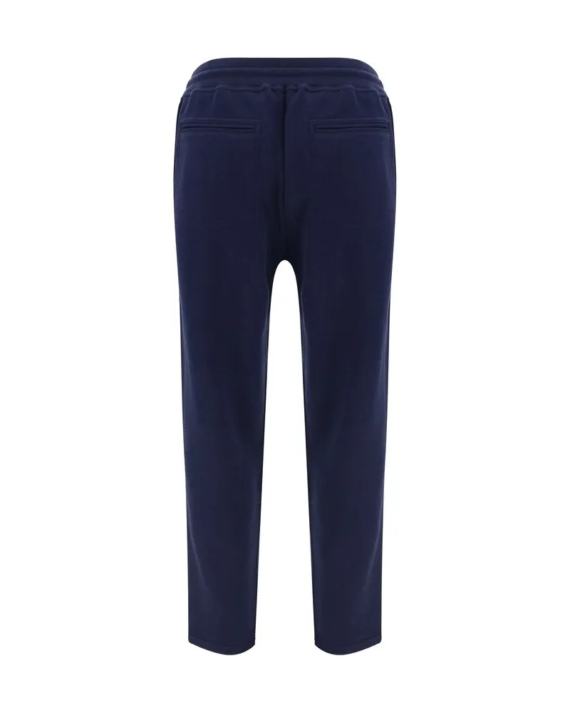 Brunello Cucinelli Cotton-Blend Joggers — Navy Navy