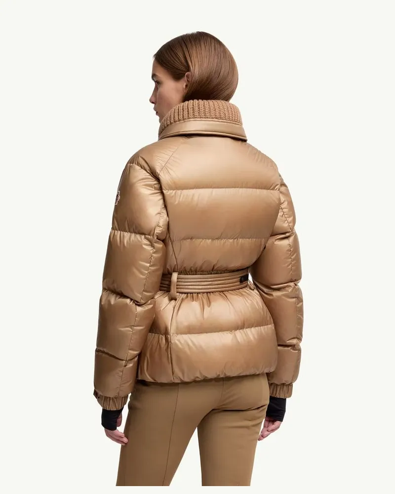 Moncler Quilted Nylon Down Jacket — Camel Camel
