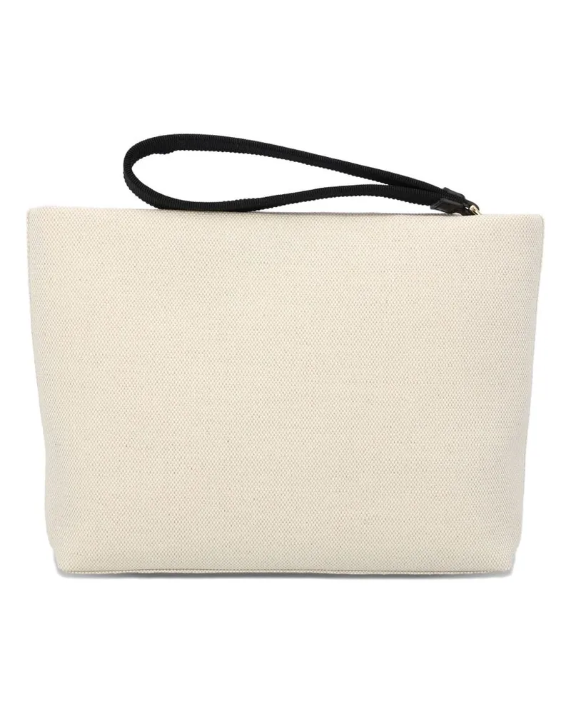 Givenchy Logo Canvas Pouch — Beige Beige