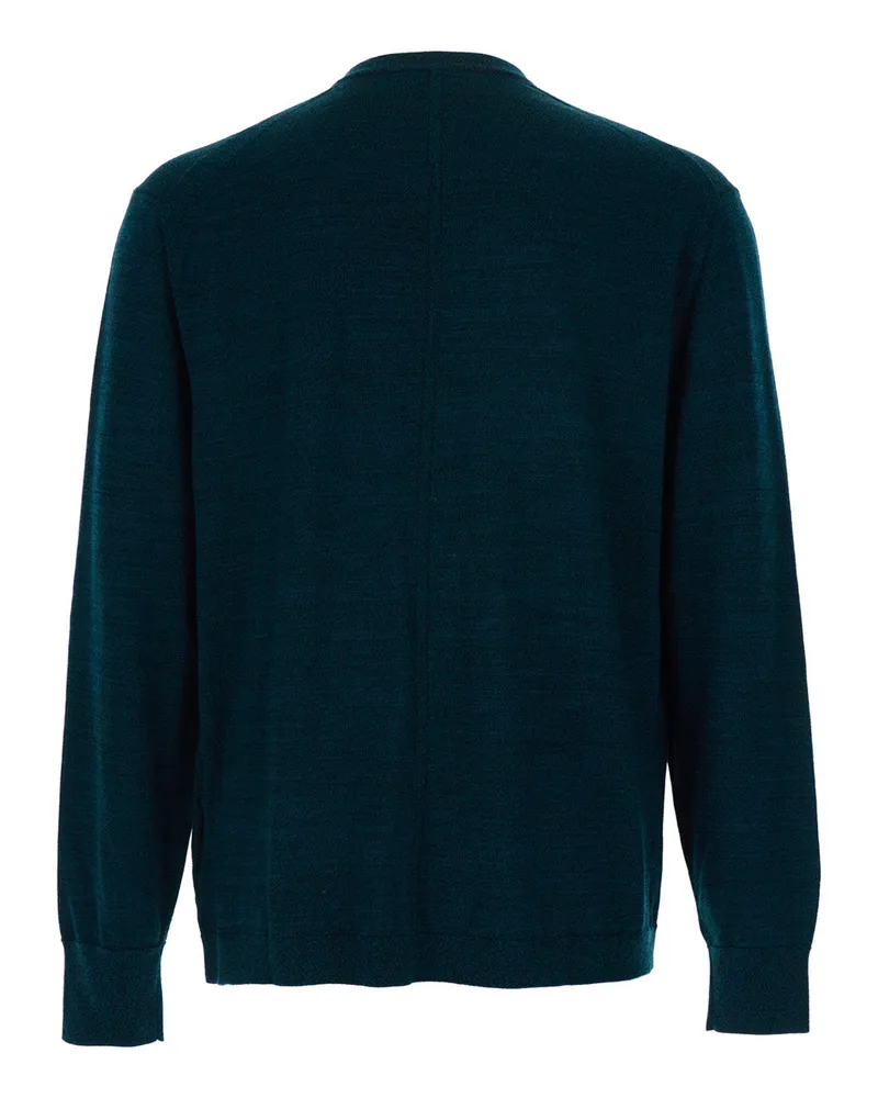 Calvin Klein Men's Crew Neck Sweater Blue Wool Tops Top Blue